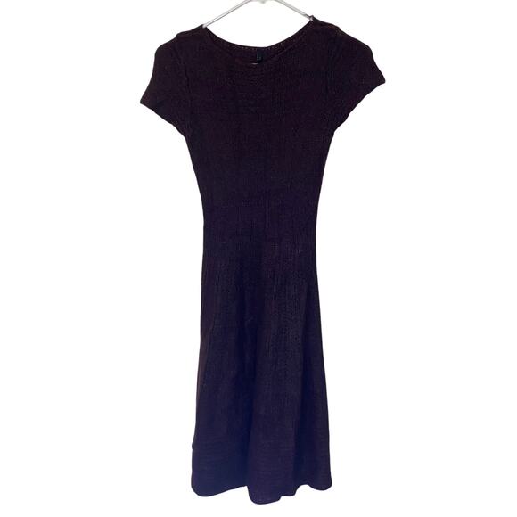 Stile Benetton Wool Alpaca Blend Short Sleeve Sweater Dress in Eggplant Size XS - Picture 4 of 12